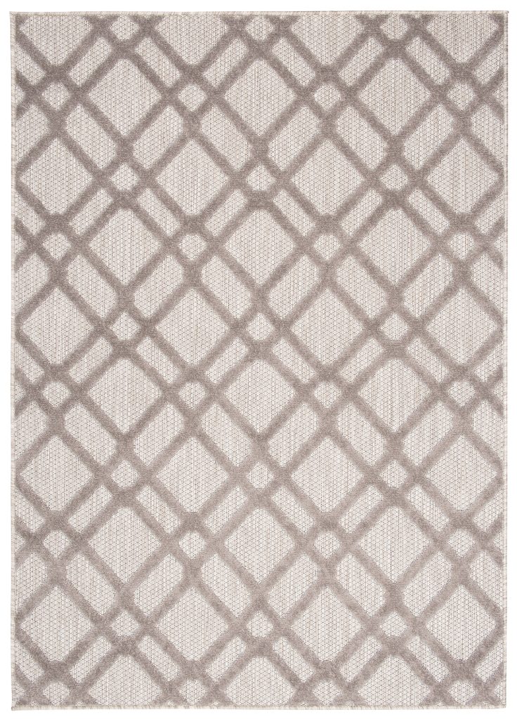 Tappeto Esterno Patio Beige Grigio a Scacchi