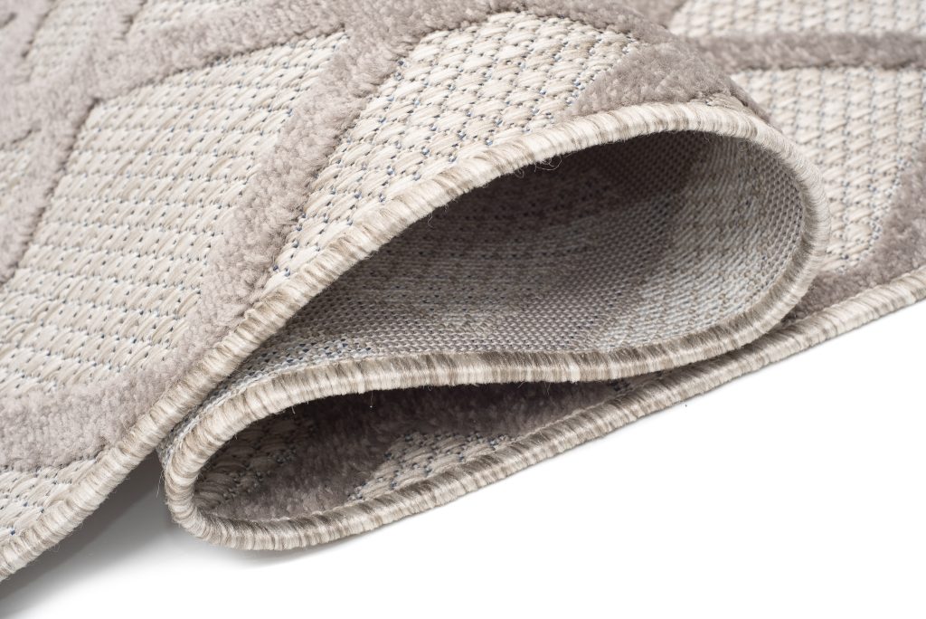 Tappeto Esterno Patio Beige Grigio a Scacchi