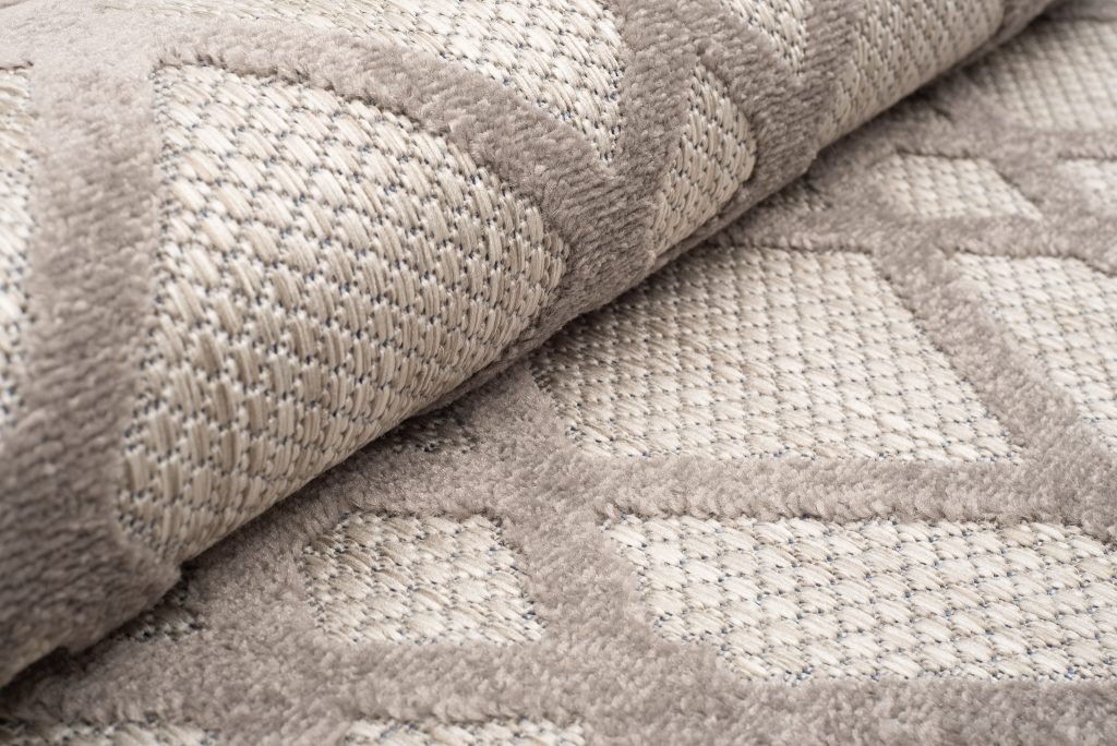 Tappeto Esterno Patio Beige Grigio a Scacchi