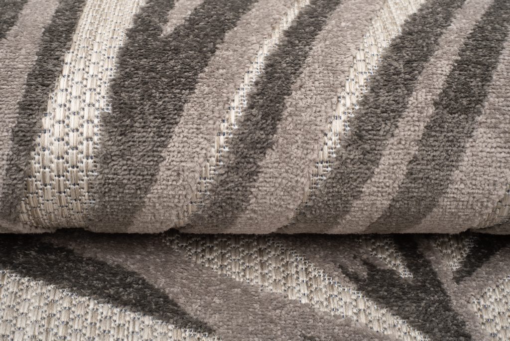Tappeto Esterno Patio Grigio Beige Foglie