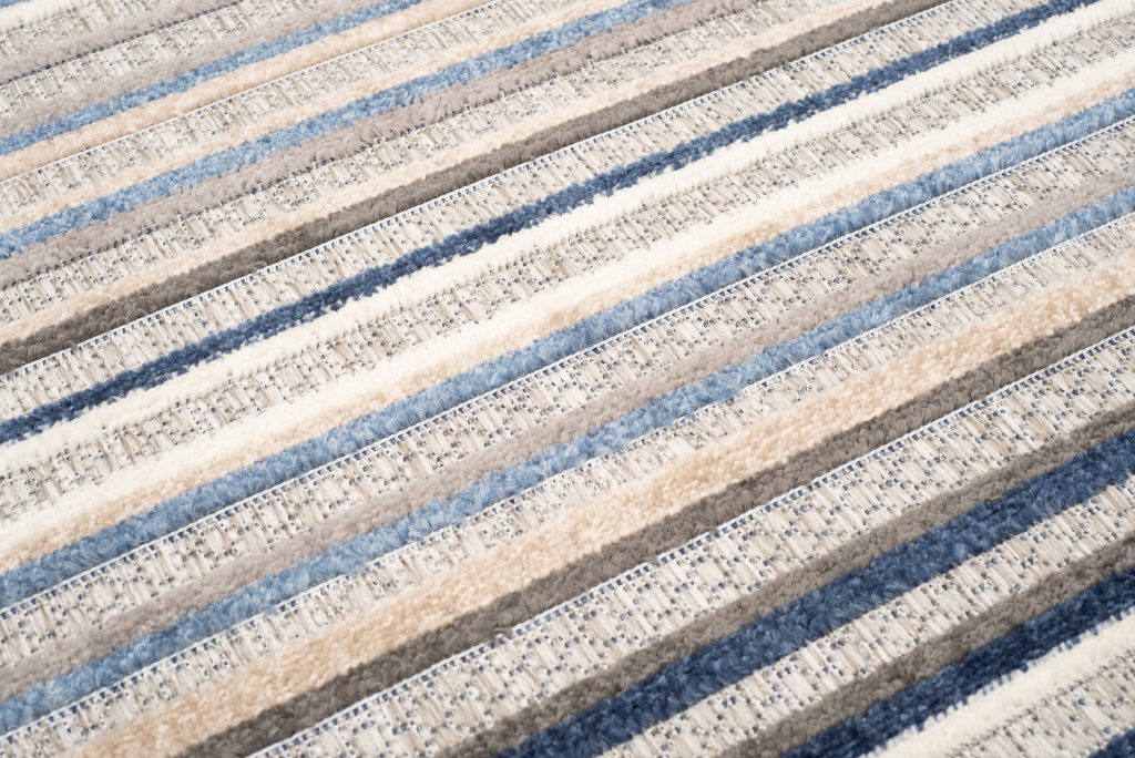 Tappeto Esterno Patio Grigio Blu Strisce