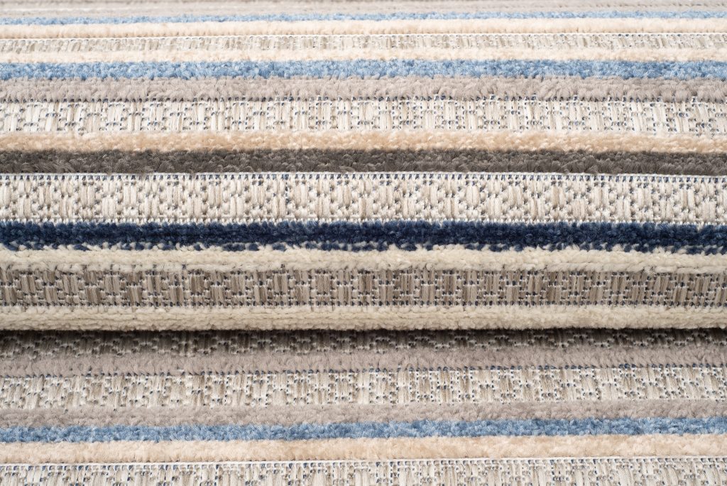 Tappeto Esterno Patio Grigio Blu Strisce