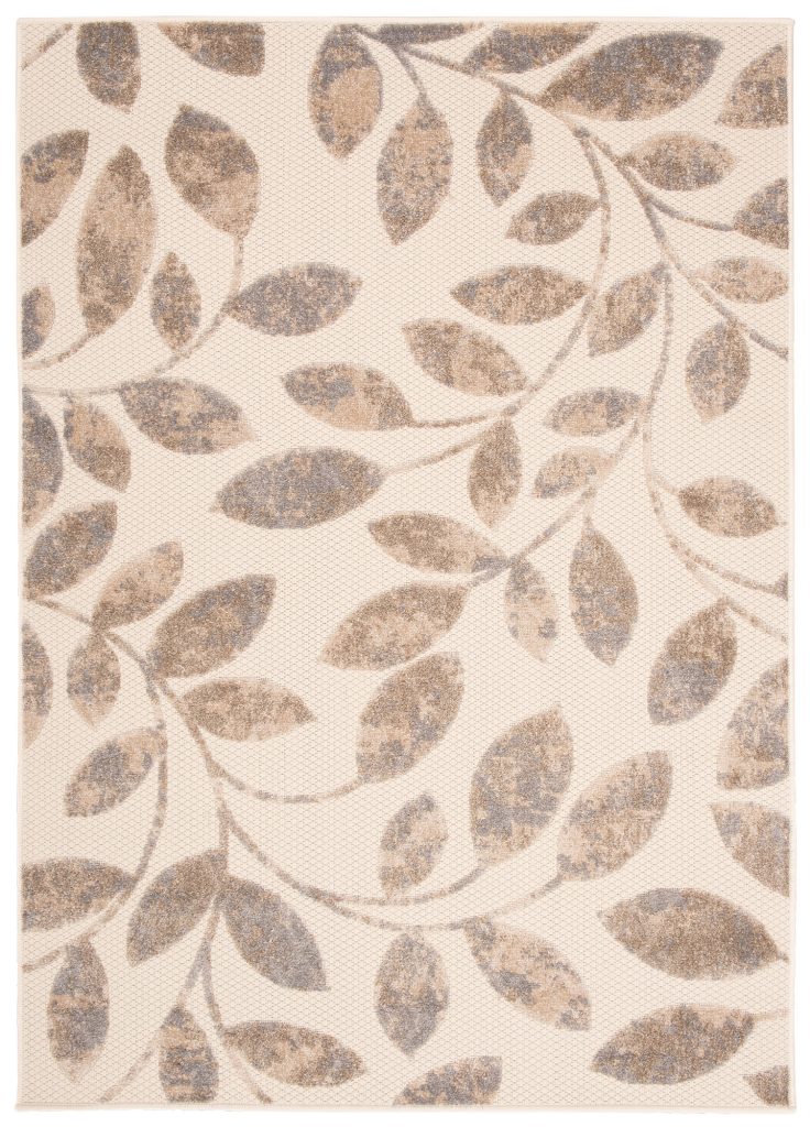 Tappeto Esterno Patio Crema Beige Foglie