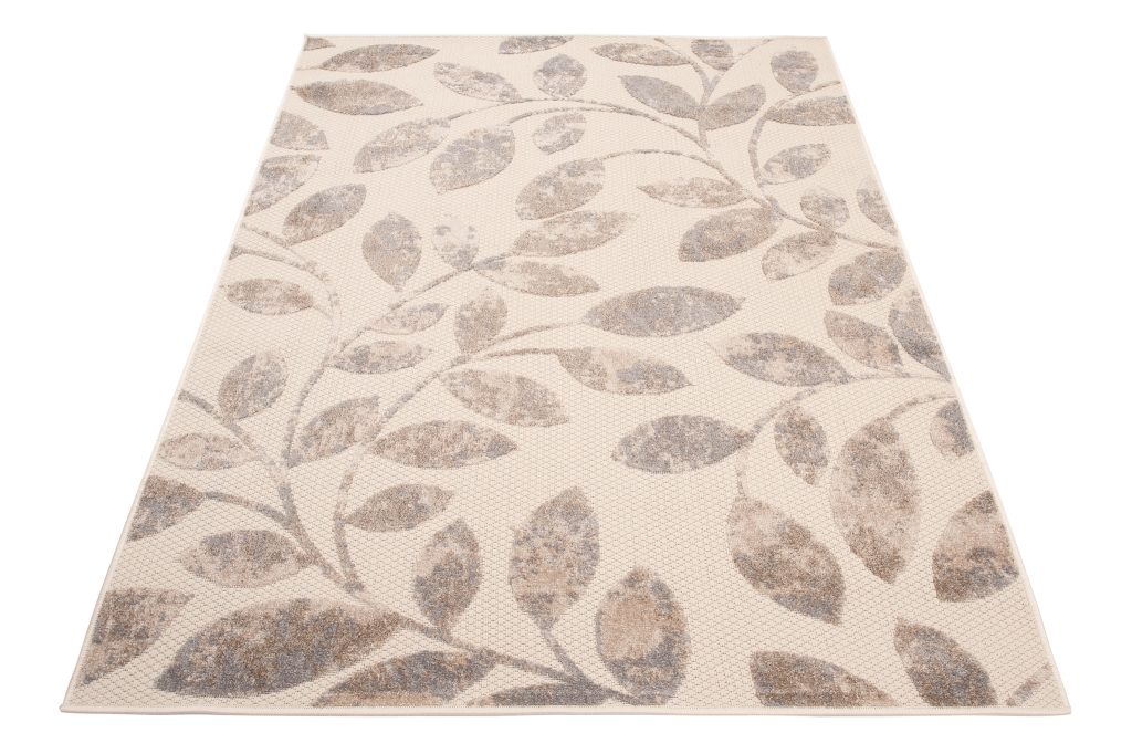 Tappeto Esterno Patio Crema Beige Foglie