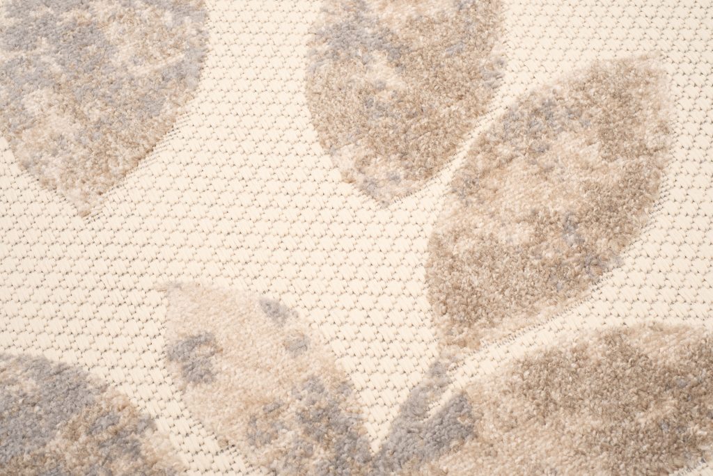 Tappeto Esterno Patio Crema Beige Foglie