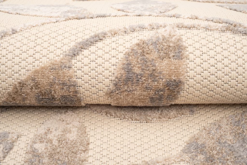 Tappeto Esterno Patio Crema Beige Foglie