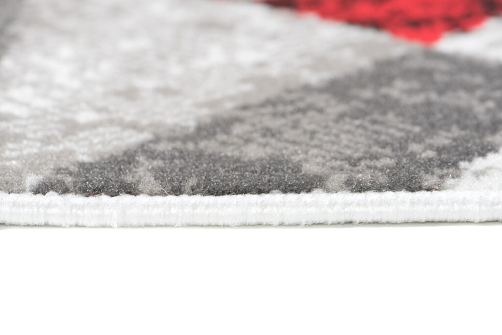 Tappeto Maya Grigio Rosso Astratto Zigzag