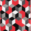 Tappeto Maya Grigio Rosso Cubi