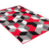 Tappeto Maya Grigio Rosso Cubi