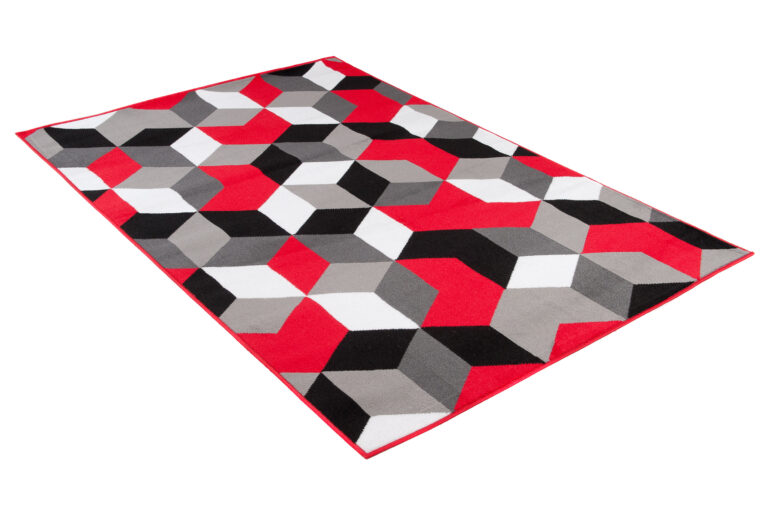 Tappeto Maya Grigio Rosso Cubi