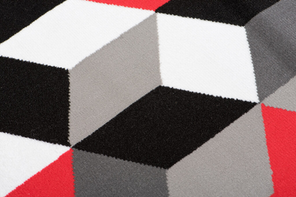 Tappeto Maya Grigio Rosso Cubi