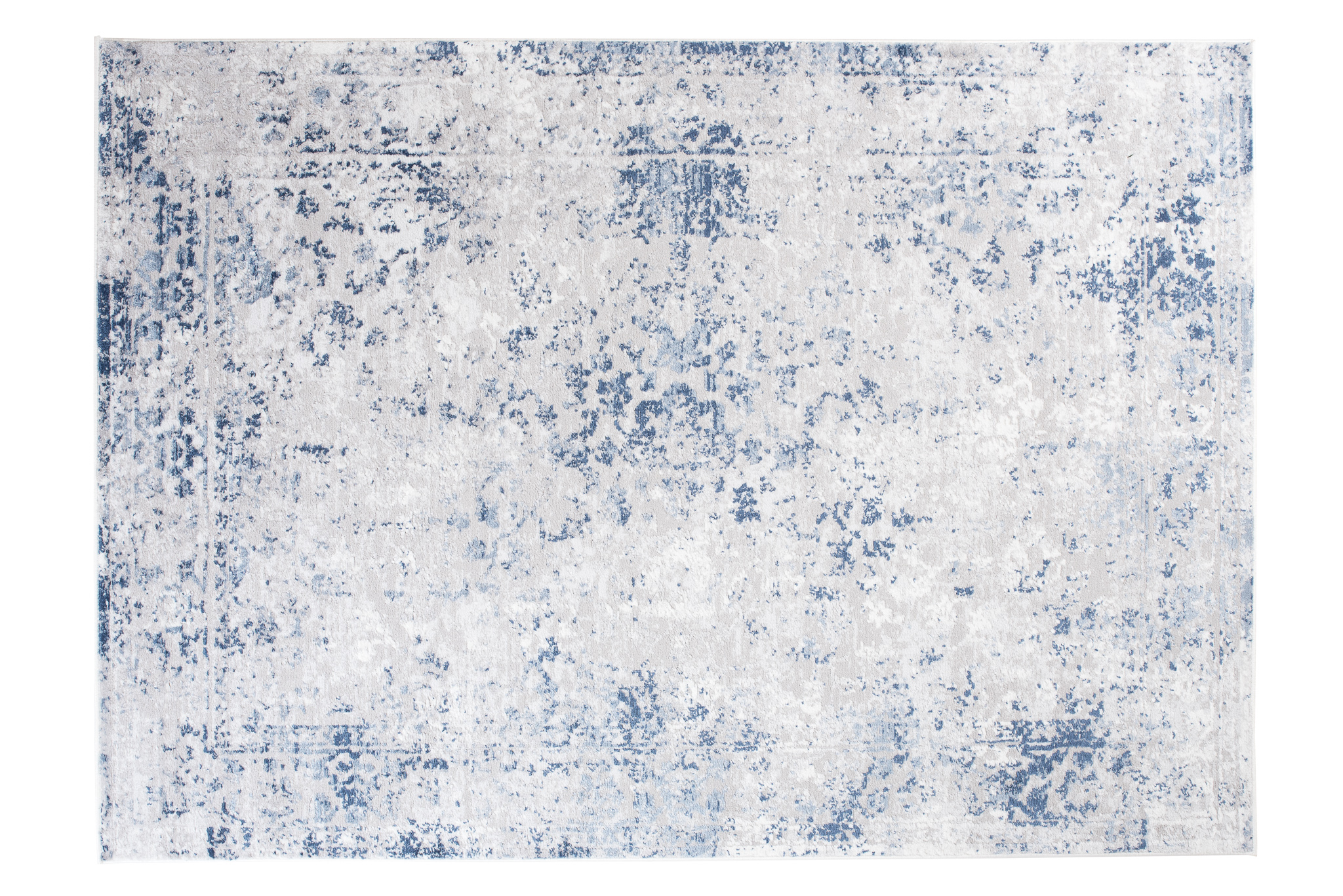 Tappeto Sky Blu Grigio Cornice Ornamenti