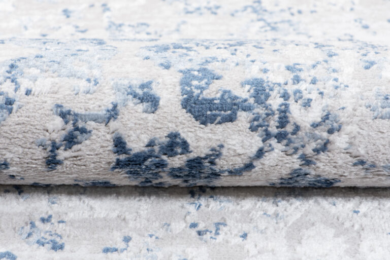 Tappeto Sky Blu Grigio Cornice Ornamenti