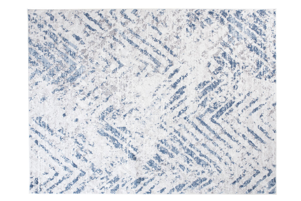 Tappeto Sky Blu Crema Moderno Zigzag