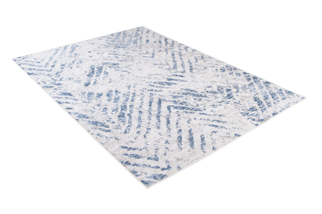 Tappeto Sky Blu Crema Moderno Zigzag