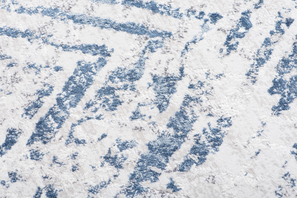 Tappeto Sky Blu Crema Moderno Zigzag