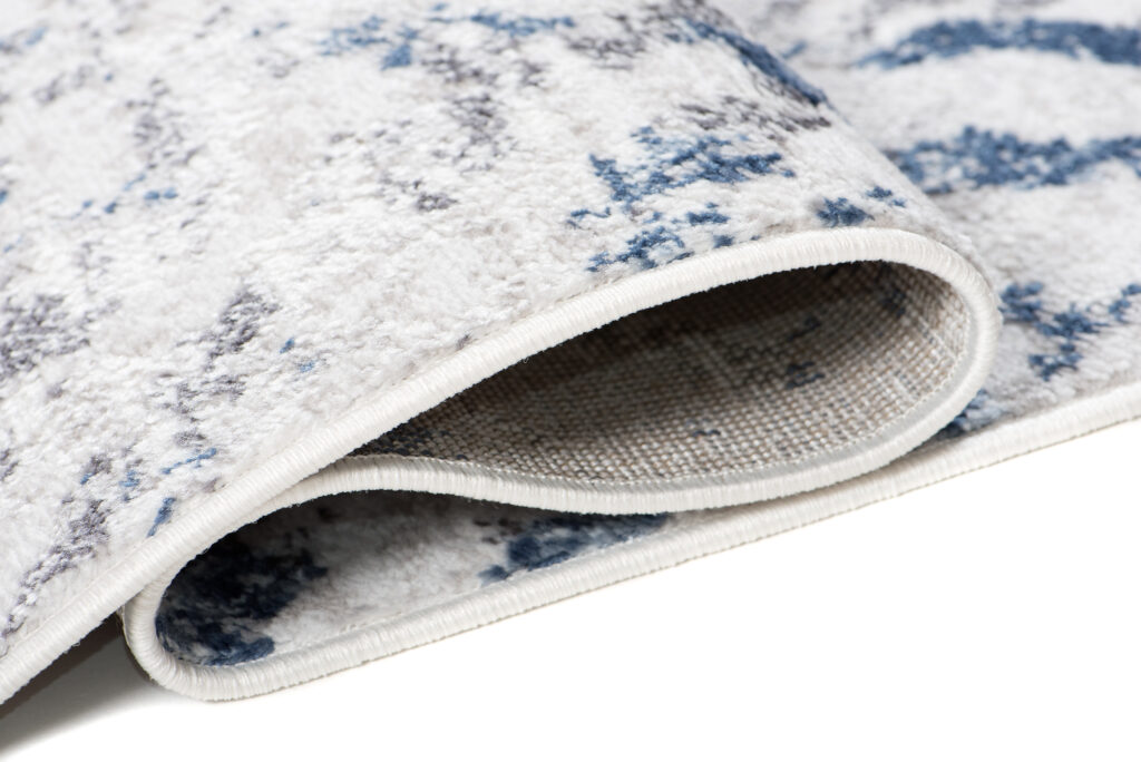 Tappeto Sky Blu Crema Moderno Zigzag