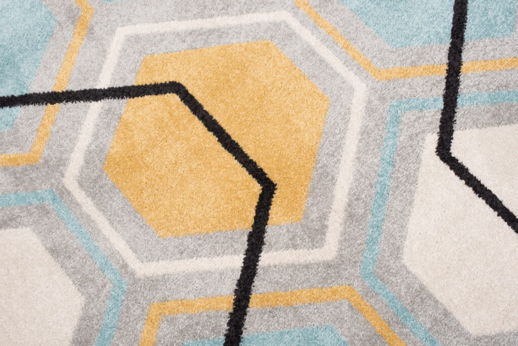 Tappeto Lazur Grigio Giallo Blu Geometrico Cubo