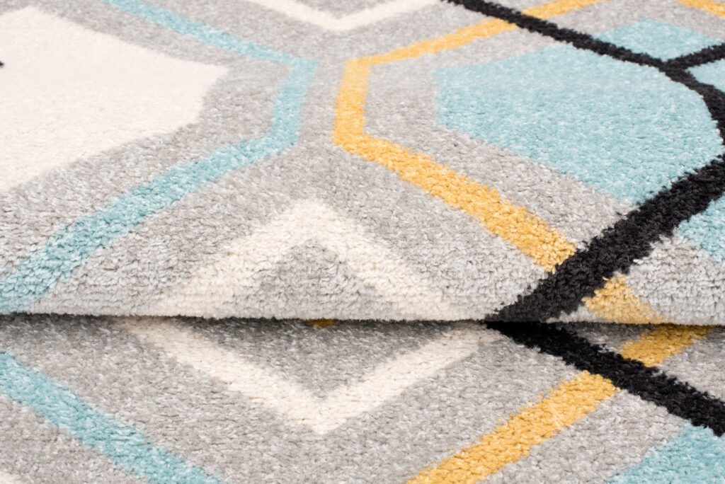 Tappeto Lazur Grigio Giallo Blu Geometrico Cubo