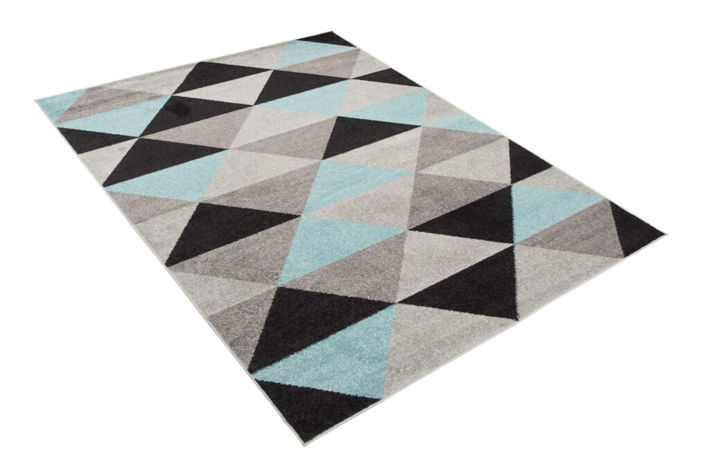 Tappeto Lazur Grigio Turchese Geometrico Triangoli