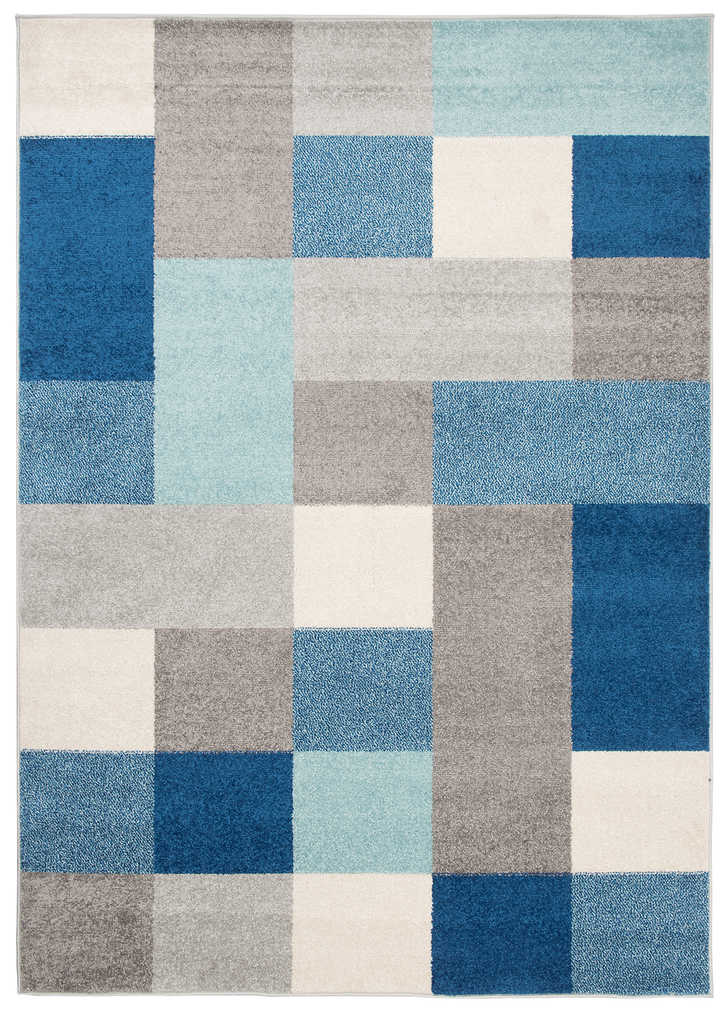 Tappeto Bambini Rettangolare 100x160 Cm Blu E Grigio | Morbido In Velluto Cristallo Con Fondo Antiscivolo