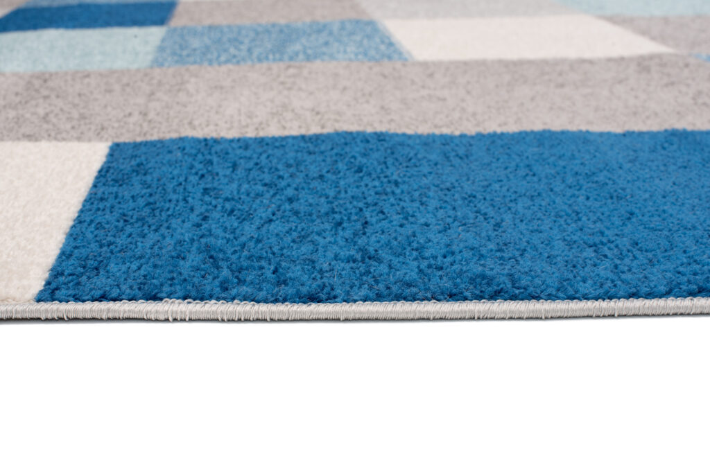 Tappeto Lazur Grigio Blu Geometrico Quadrati