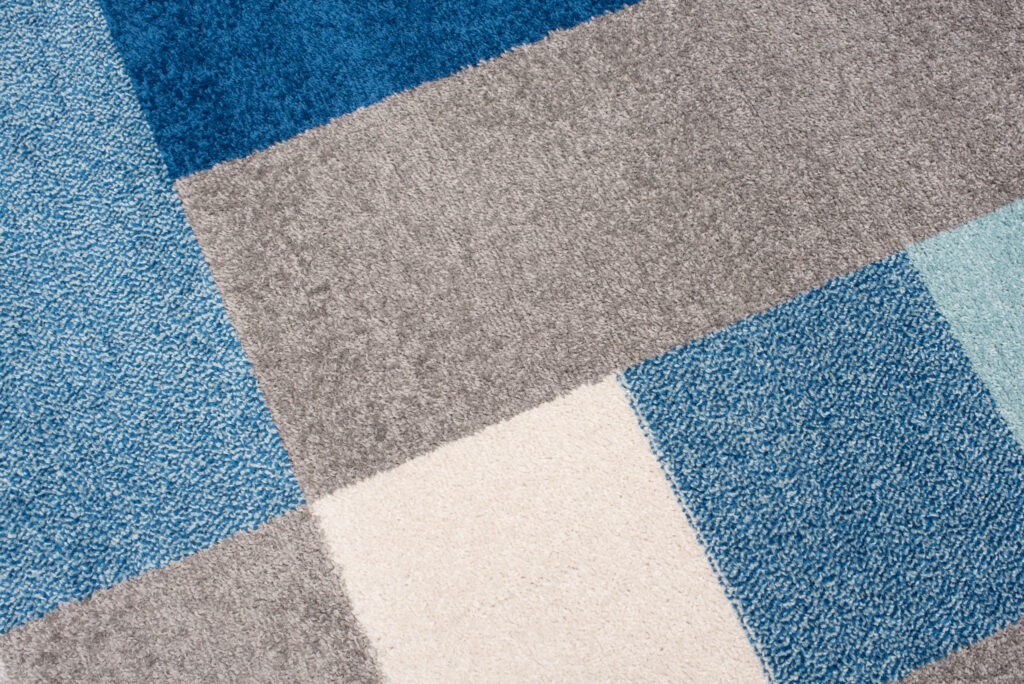 Tappeto Lazur Grigio Blu Geometrico Quadrati