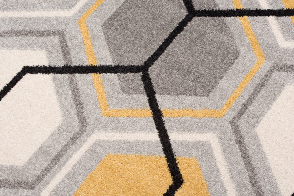 Tappeto Lazur Grigio Giallo Crema Geometrico Cubo