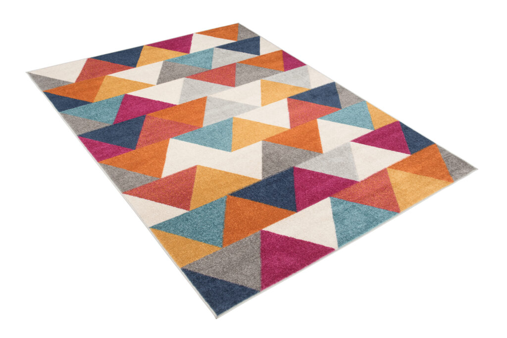 Tappeto Lazur Rosa Multicolore Geometrico Triangoli
