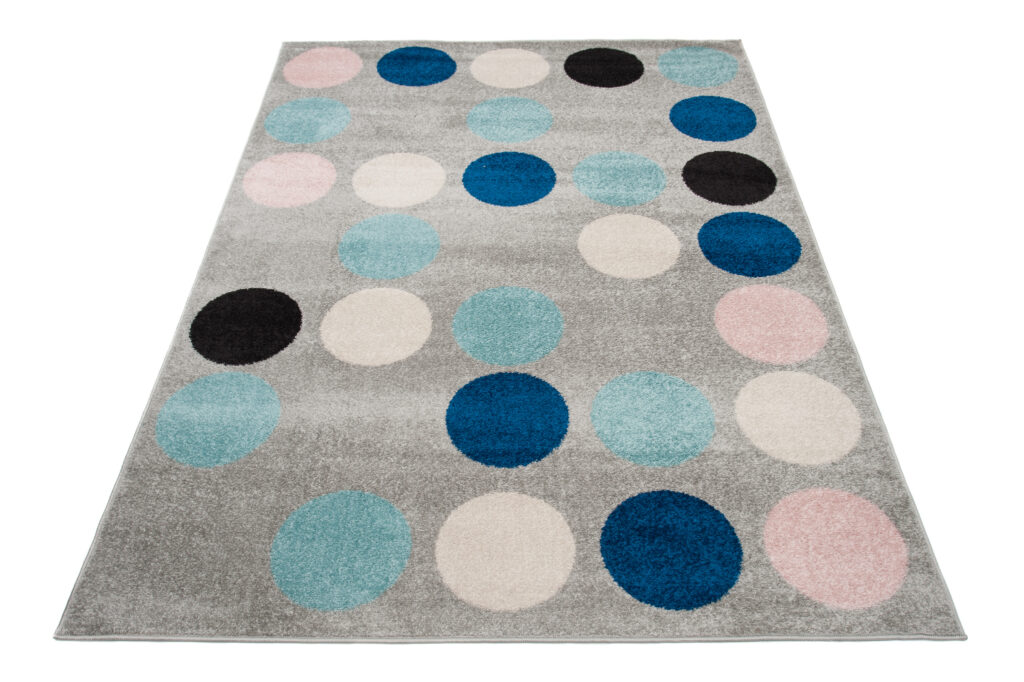 Tappeto Lazur Grigio Blu Geometrico Cerchi