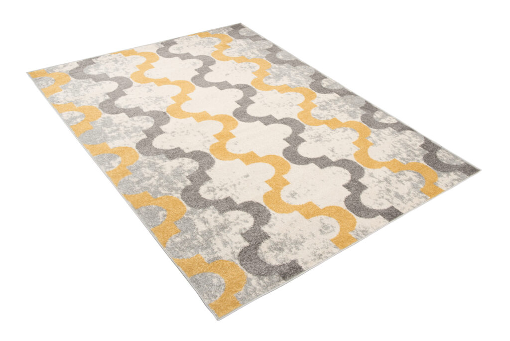 Tappeto Lazur Grigio Giallo Geometrico Trellis