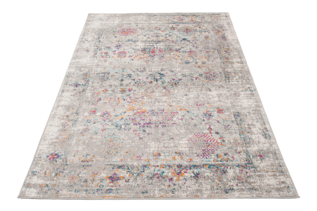 Tappeto Lazur Grigio Vintage Floreale Cornice