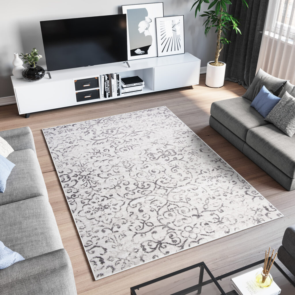 Tappeto Sky Grigio Vintage Floreale Ornamenti