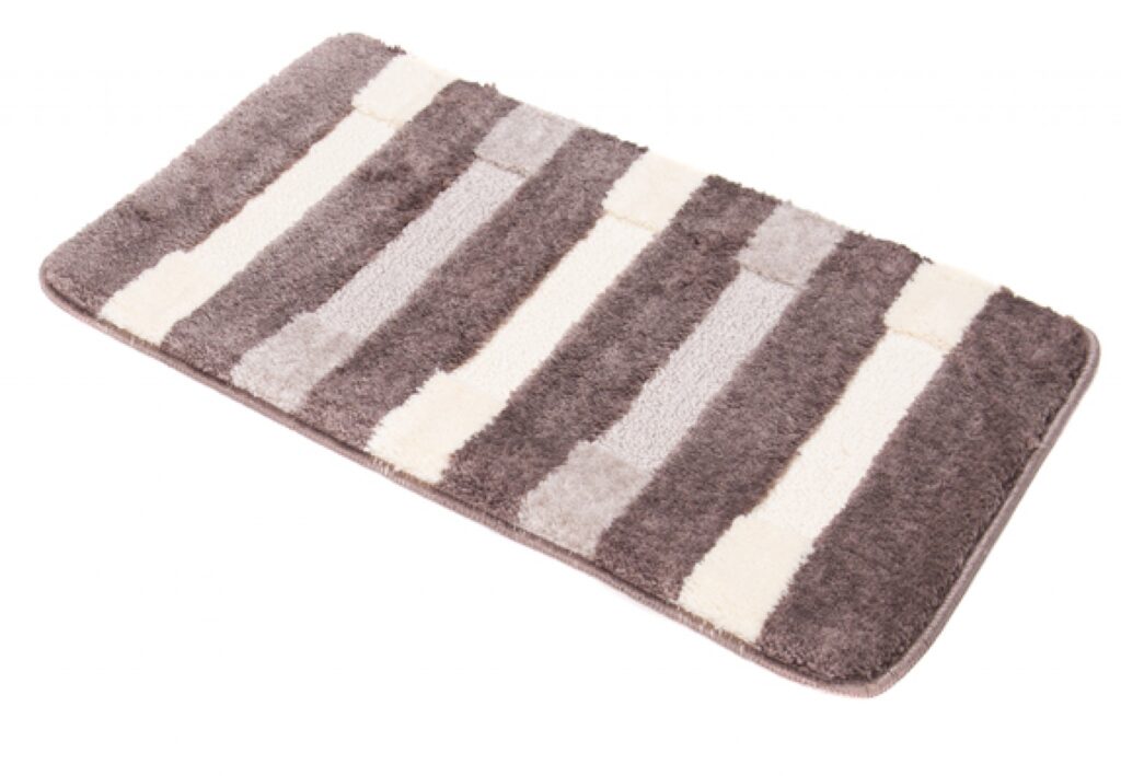 Tappetino Bagno Mono 1 Pz Tappeto Shaggy Marrone Antiscivolo