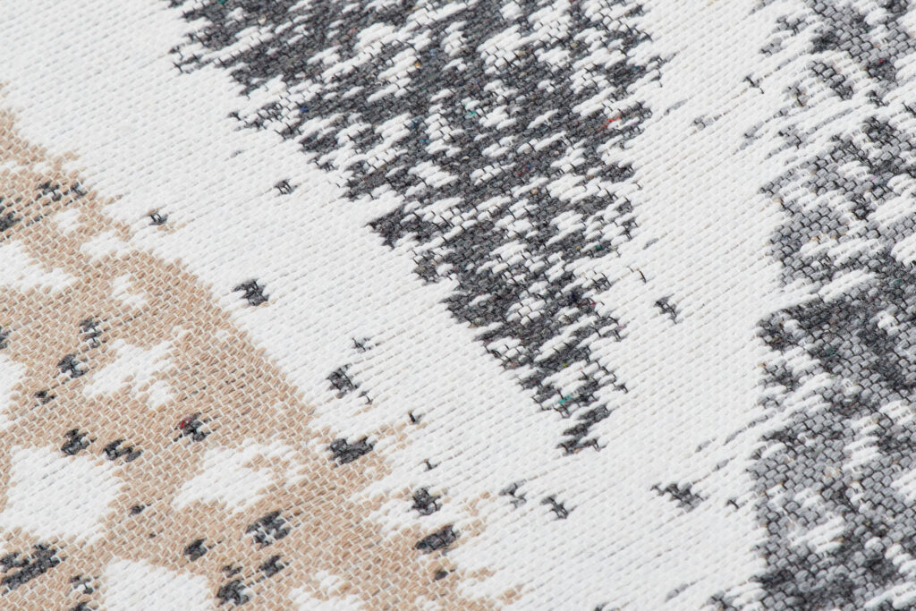 Tappeto Azteca Cotone Grigio Beige con Frange
