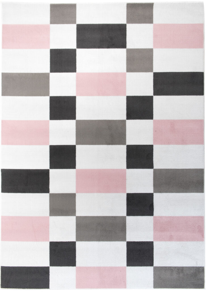 Tappeto Per Bambini Pinky Grigio Rosa Geometrico