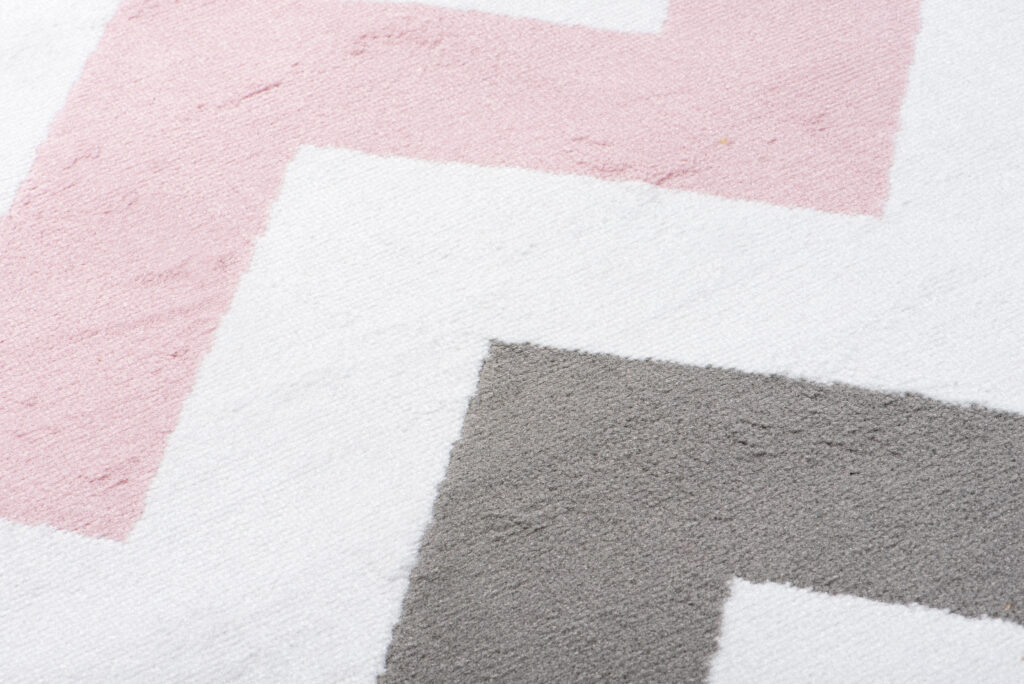 Tappeto Per Bambini Pinky Rosa Grigio Zigzag