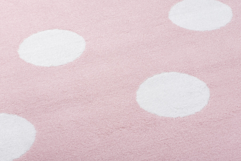Tappeto Per Bambini Pinky Rosa a Pois
