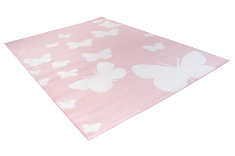 Tappeto Per Bambini Pinky Rosa Farfalle
