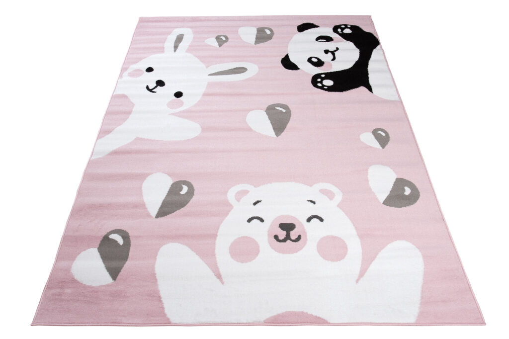 Tappeto Per Bambini Pinky Rosa Animali