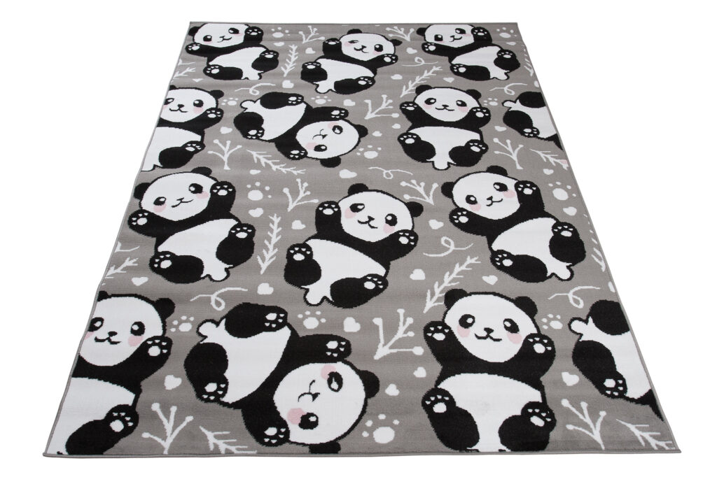 Tappeto Per Bambini Pinky Grigio Panda