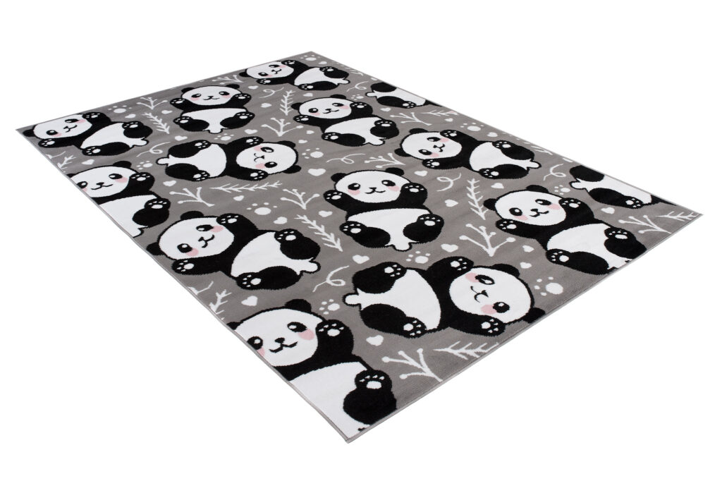 Tappeto Per Bambini Pinky Grigio Panda