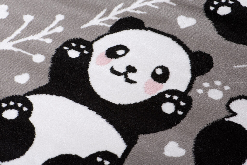Tappeto Per Bambini Pinky Grigio Panda