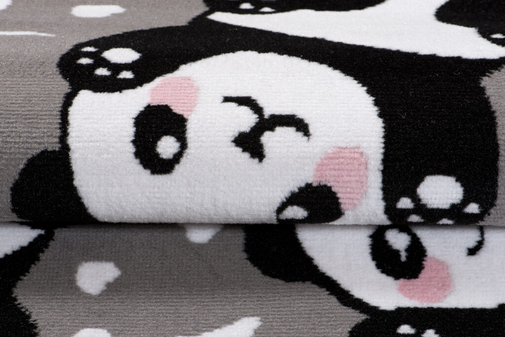 Tappeto Per Bambini Pinky Grigio Panda