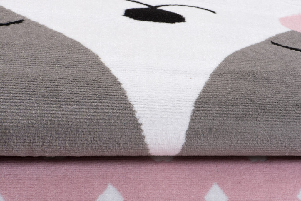 Tappeto Per Bambini Pinky Rosa Grigio Gatto