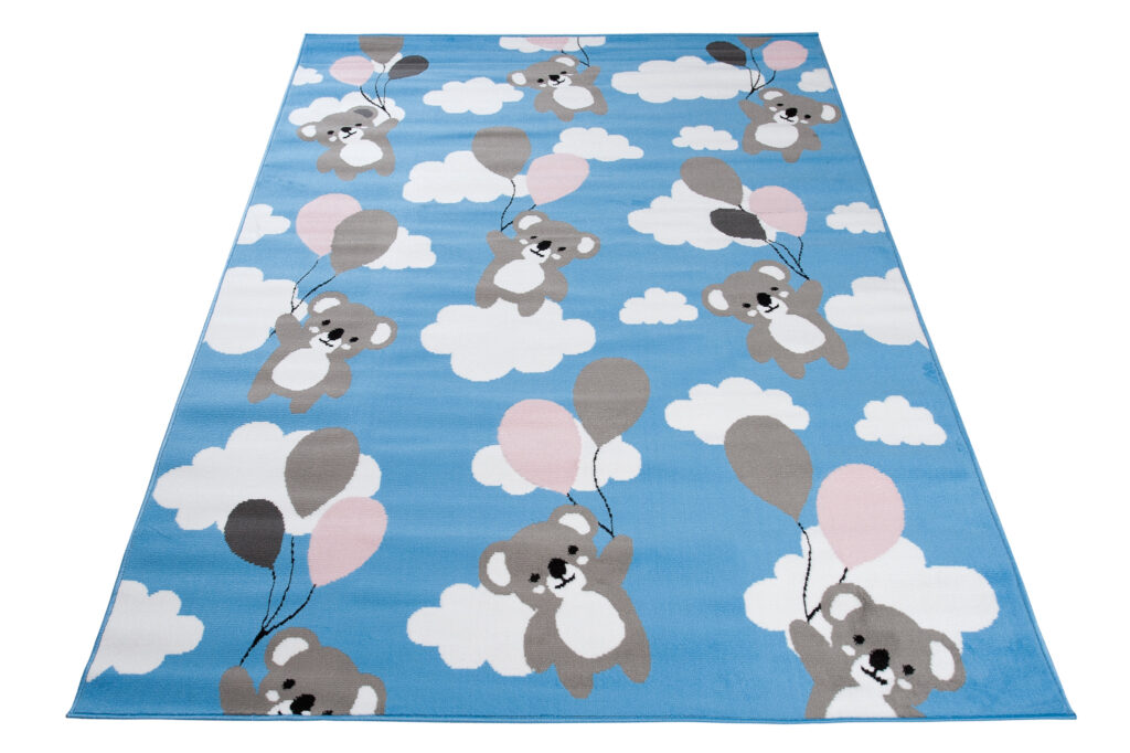 Tappeto Per Bambini Pinky Blu Orsetti Koala