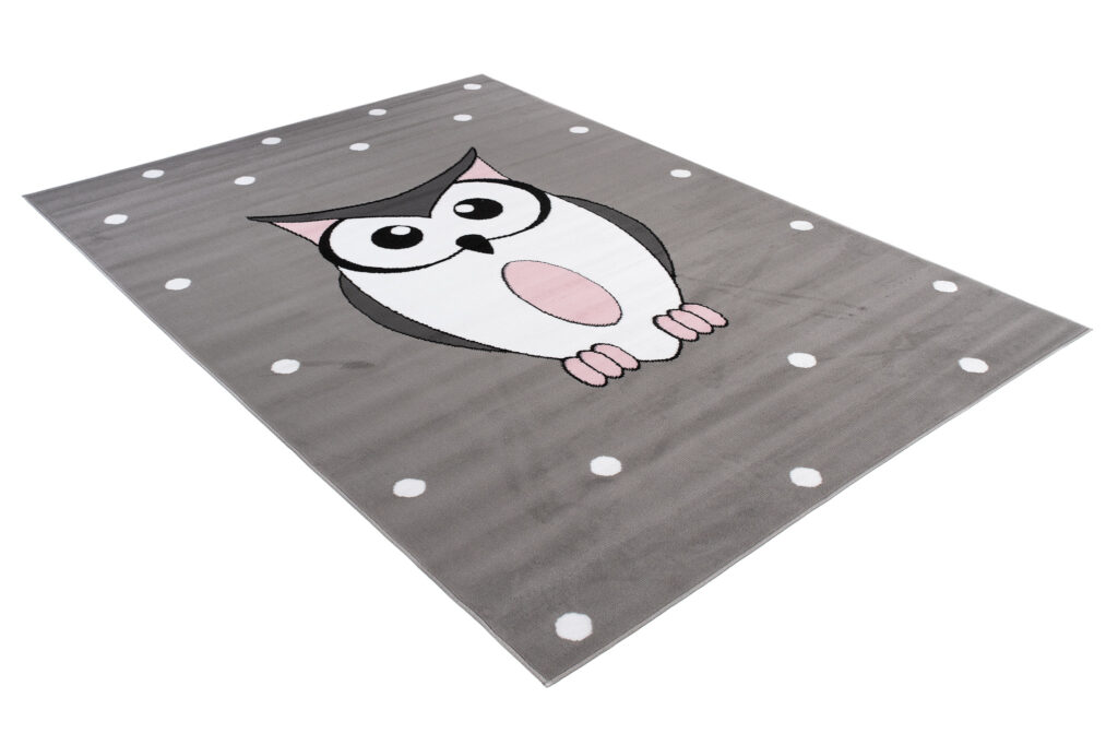 Tappeto Per Bambini Pinky Grigio Gufo