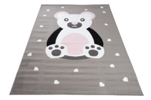 Tappeto Per Bambini Pinky Grigio Rosa Orsetto