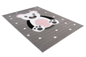 Tappeto Per Bambini Pinky Grigio Rosa Orsetto