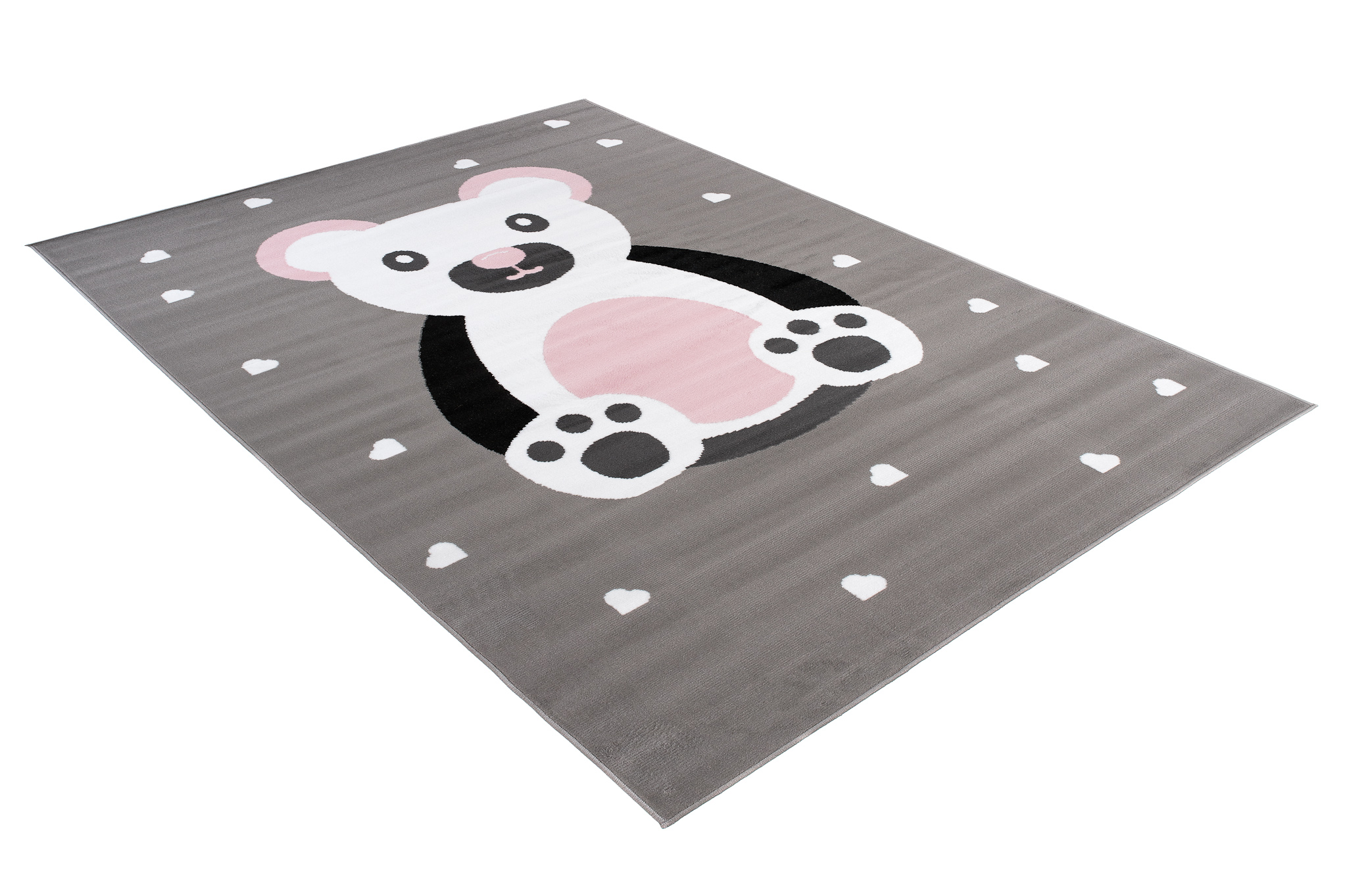 Tappeto Per Bambini Pinky Grigio Rosa Orsetto